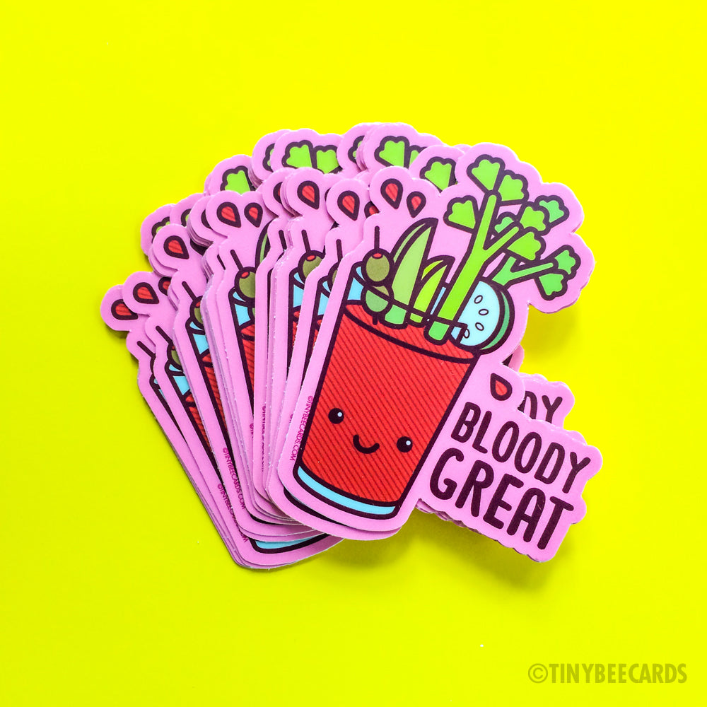 Funny Bloody Mary Cocktail Vinyl Sticker "Bloody Great"