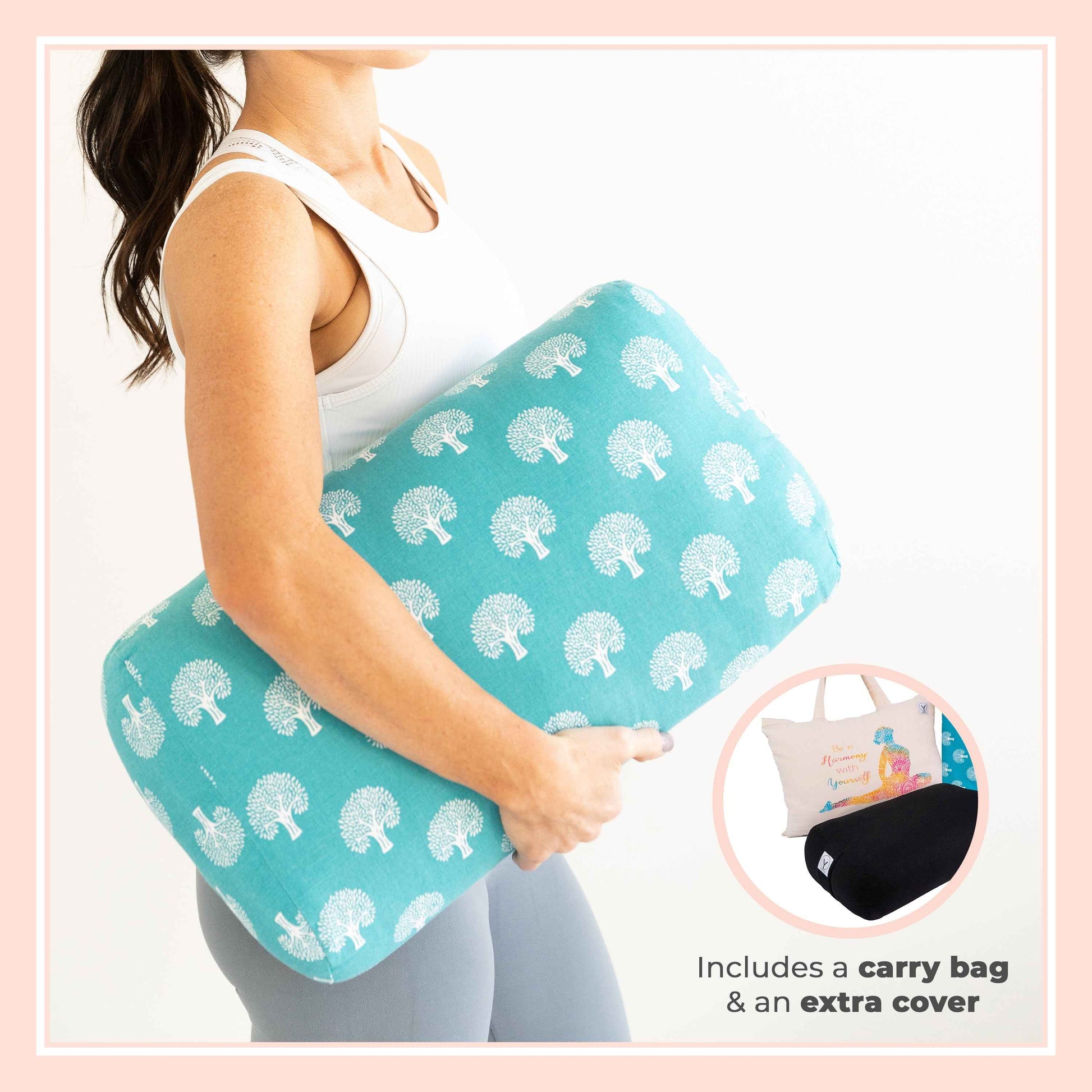 Organic Cotton Travel Size Yoga Bolster Set