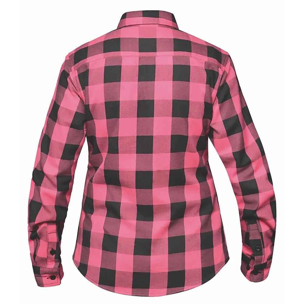 Ladies Black and Pink Flannel Shirt