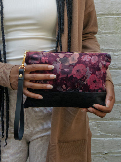 The Verbena Velvet Wristlet