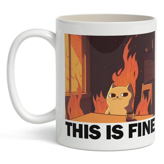 This Is Fine Cat Mug