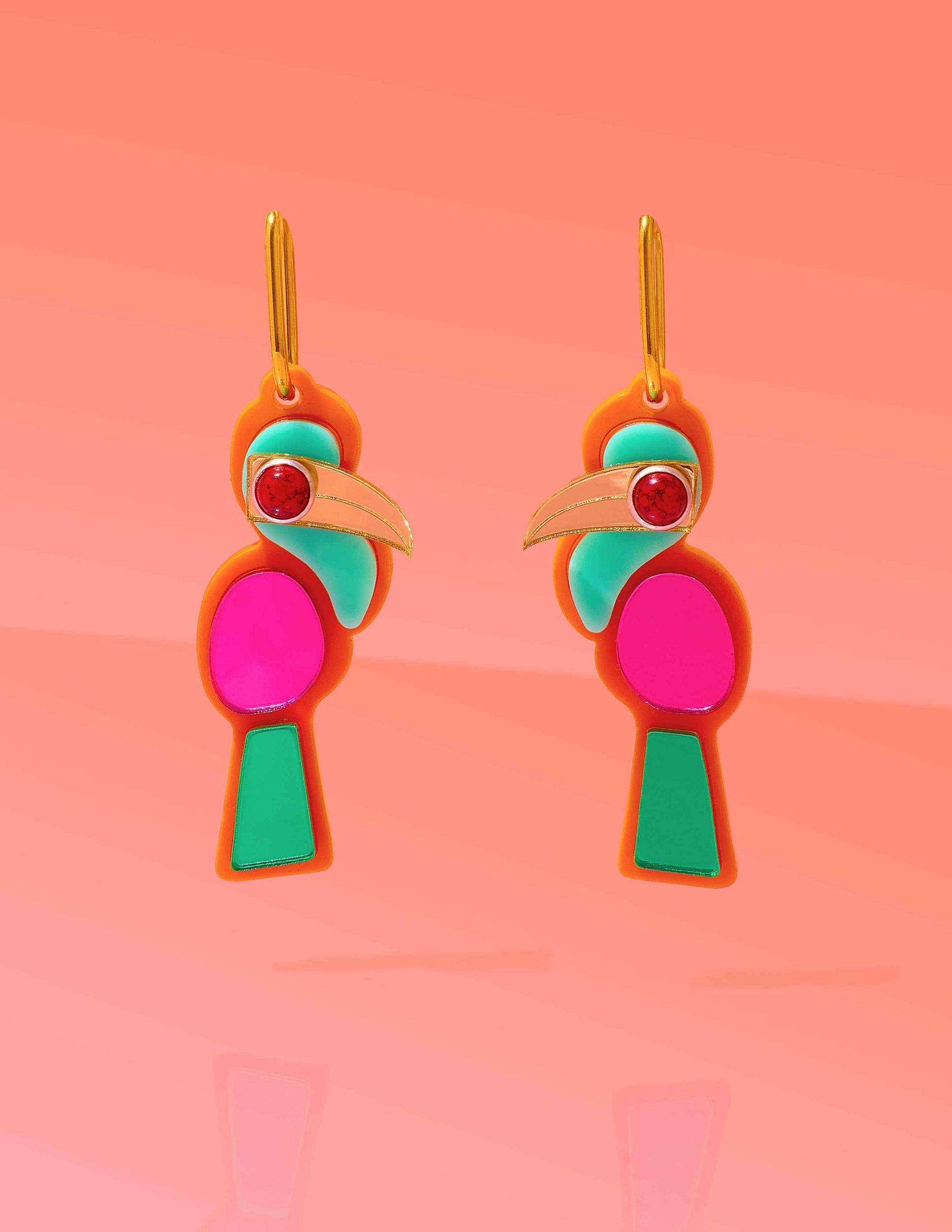 Toucan Hoop Earrings Vibrant