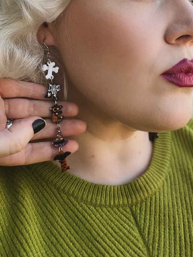 Trick or Treat Halloween Earrings by Lipstick & Chrome