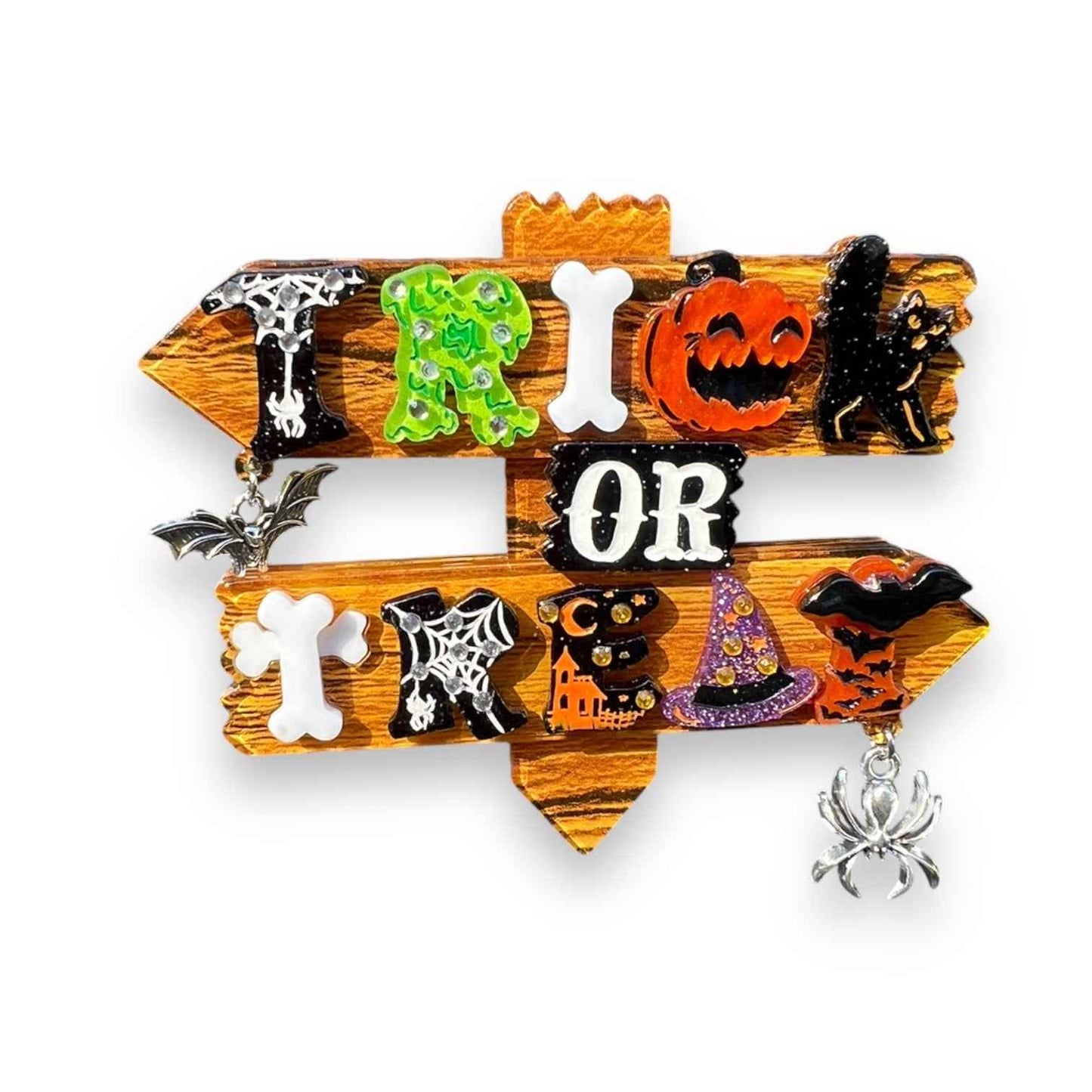 Trick or Treat Halloween Brooch by Lipstick & Chrome