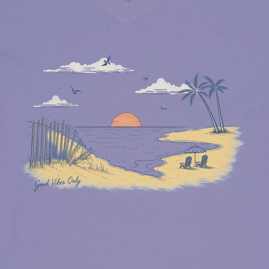 Ocean Sunset Short Sleeve Crusher Vee