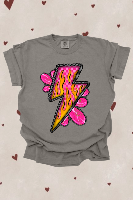 Pink Lightning Graphic Tee