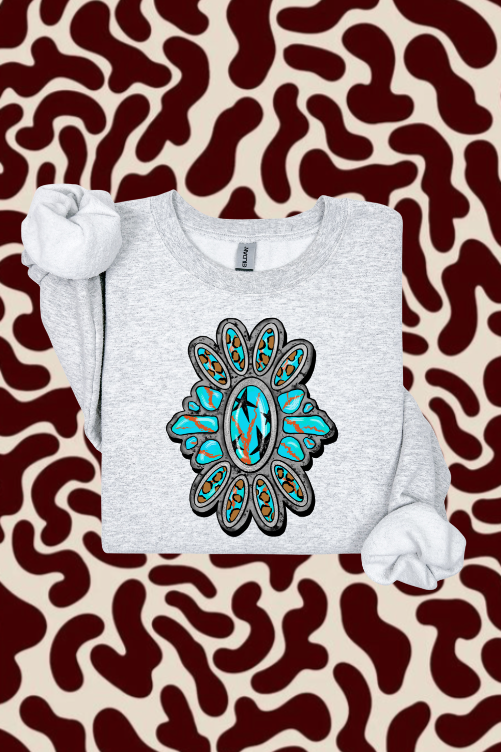 Turquoise & Leopard Sweatshirt