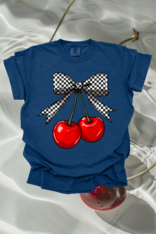 Checkered Cherries Graphic Tee
