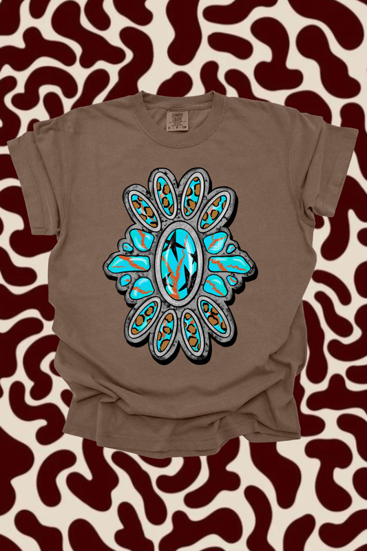 Turquoise Leopard Graphic Tee