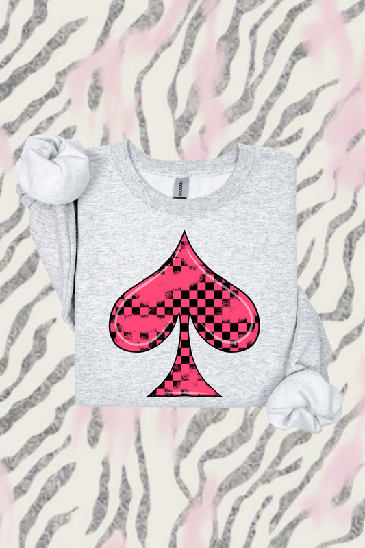 Neon Pink Spade Sweatshirt