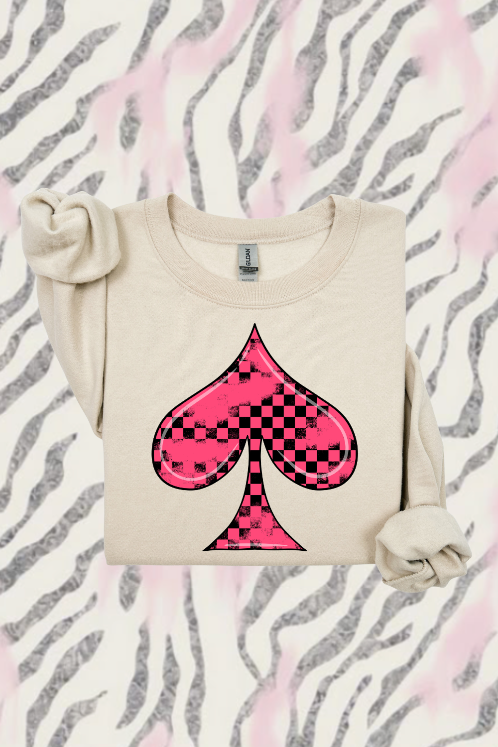 Neon Pink Spade Sweatshirt