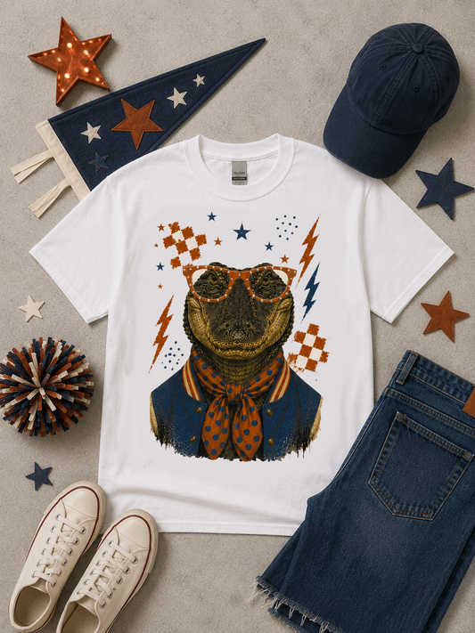 Varsity Specs Rhinestone Gator Spirit Graphic T-Shirt