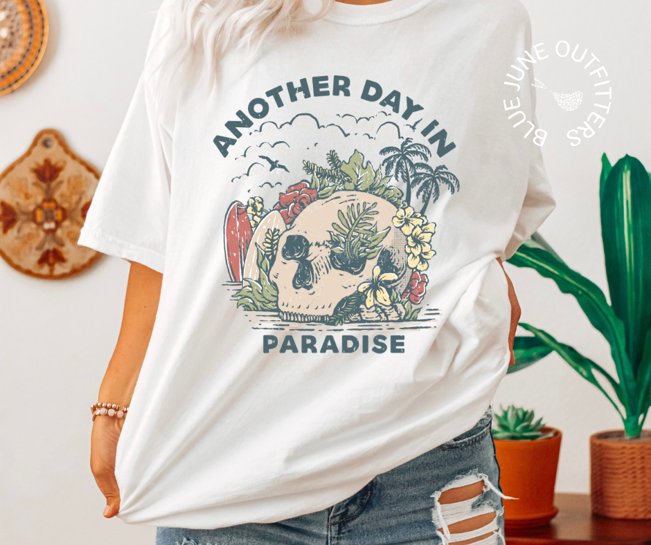 Another Day In Paradise | Tropical Skull Tee