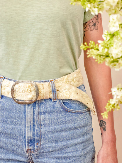 Blanca Flor Embroidered Wide Belt