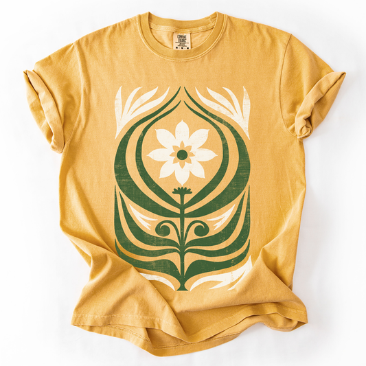 White Daisy Floral, Vintage Boho, Nature, Comfort Colors T-Shirt