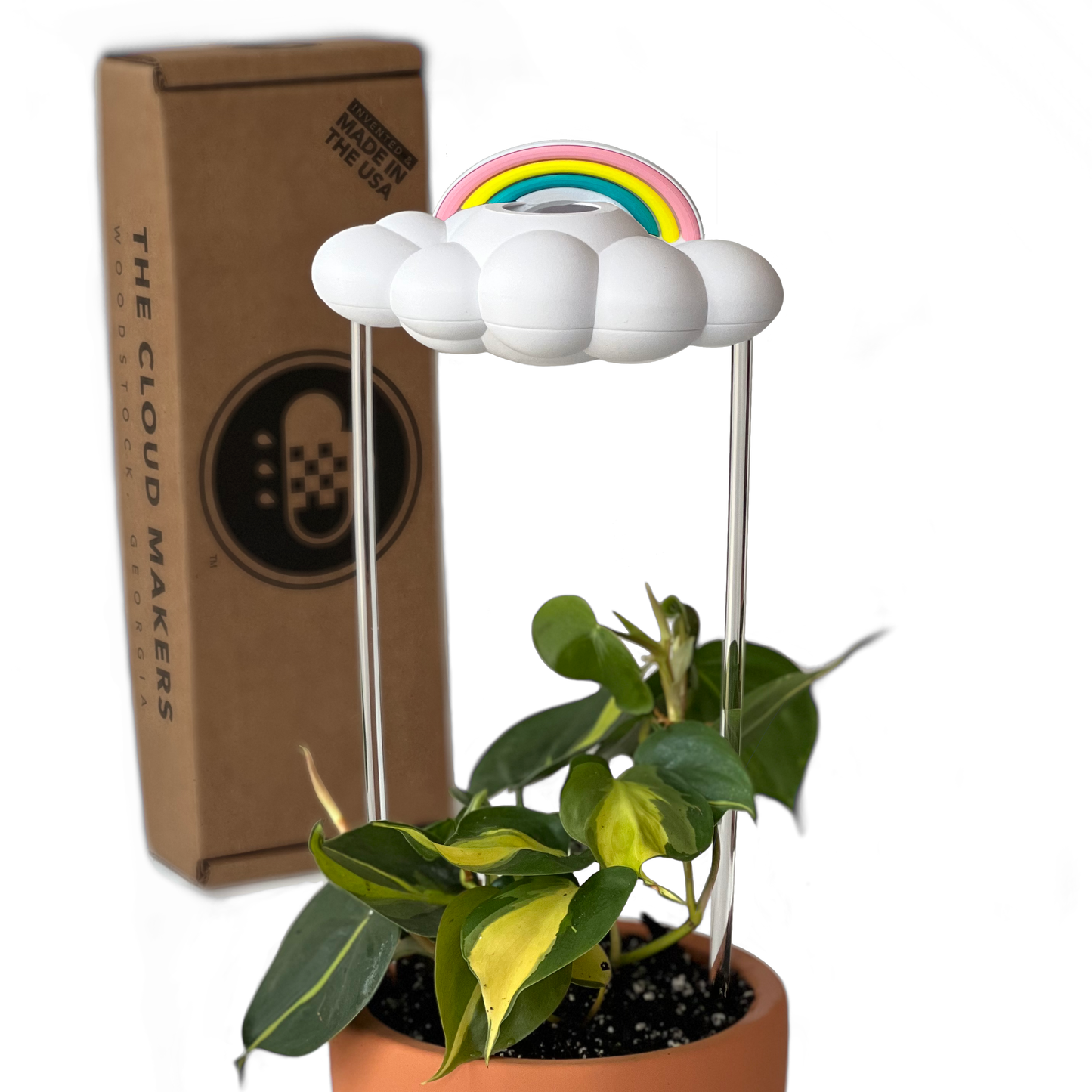 Original Dripping Rain Cloud with Pastel Rainbow Charm