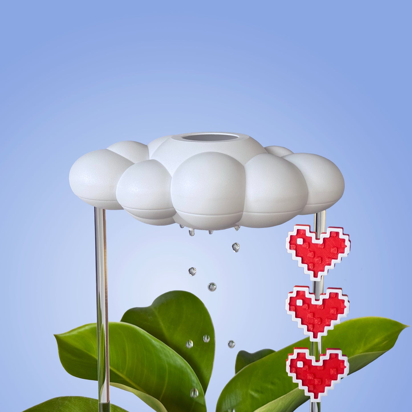 Original Dripping Rain Cloud with Pixel Heart Charm Set
