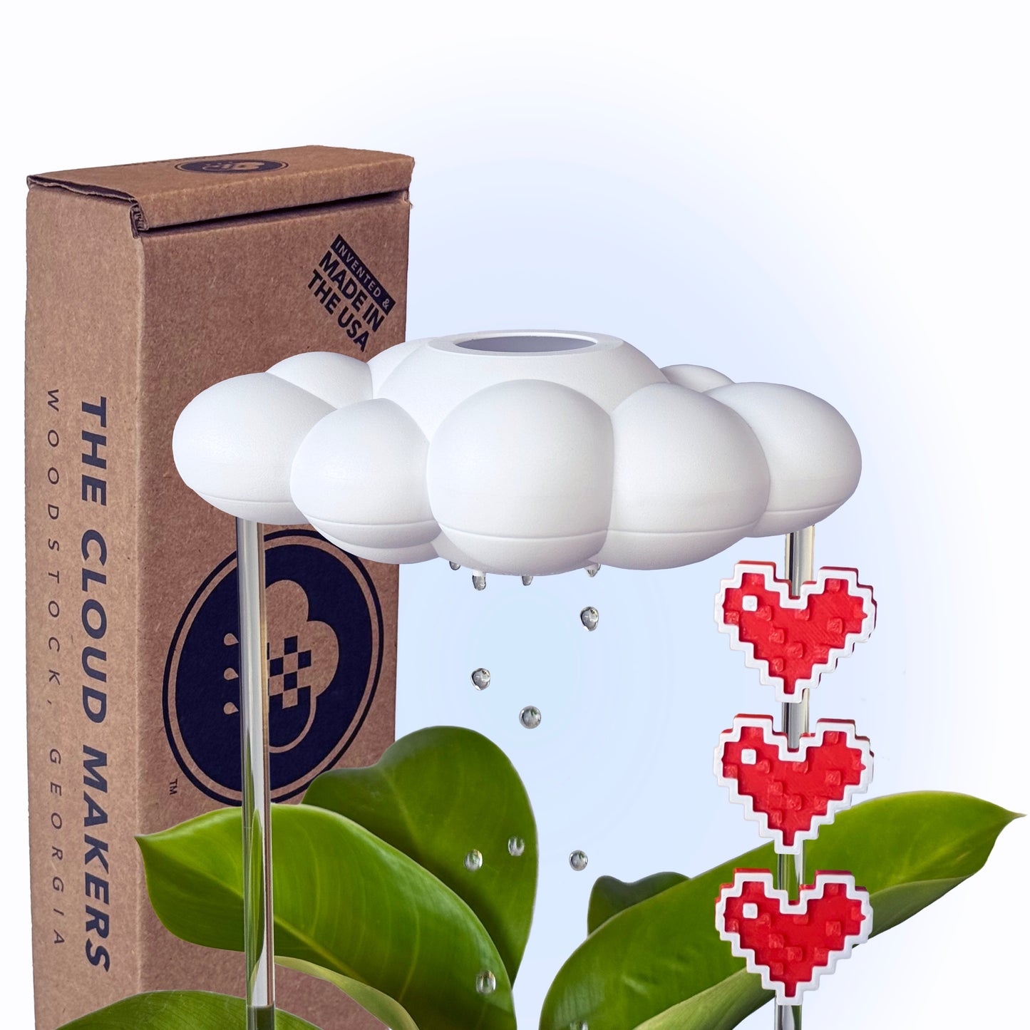 Original Dripping Rain Cloud with Pixel Heart Charm Set
