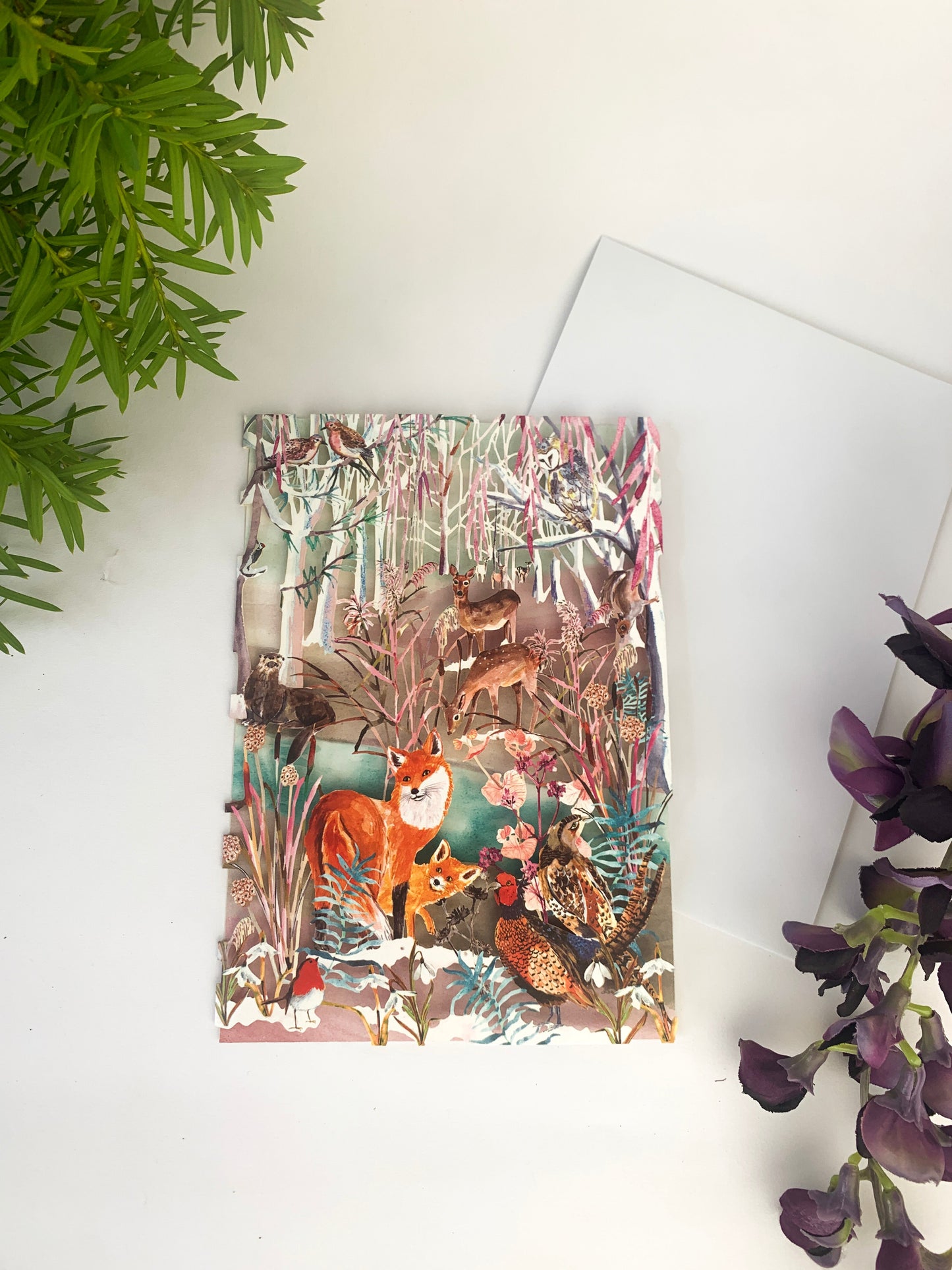 Wild Winter's Song Fox Lasercut Christmas Seasonal Card