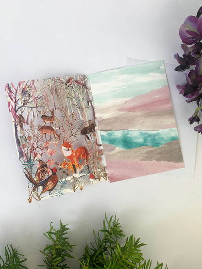 Wild Winter's Song Fox Lasercut Christmas Seasonal Card