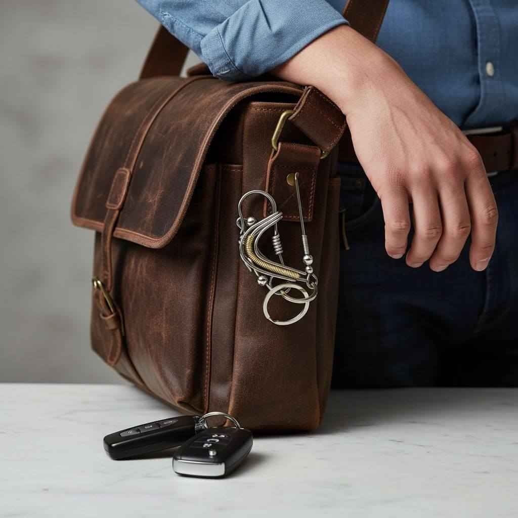 Wire Coiled Birdie Keychain For Him - Limited Edition