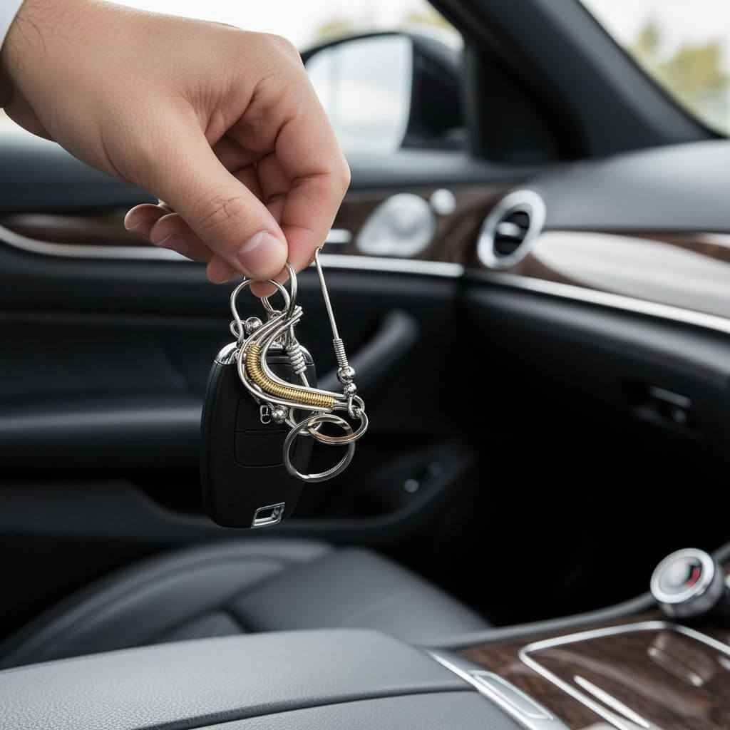 Wire Coiled Birdie Keychain For Him - Limited Edition