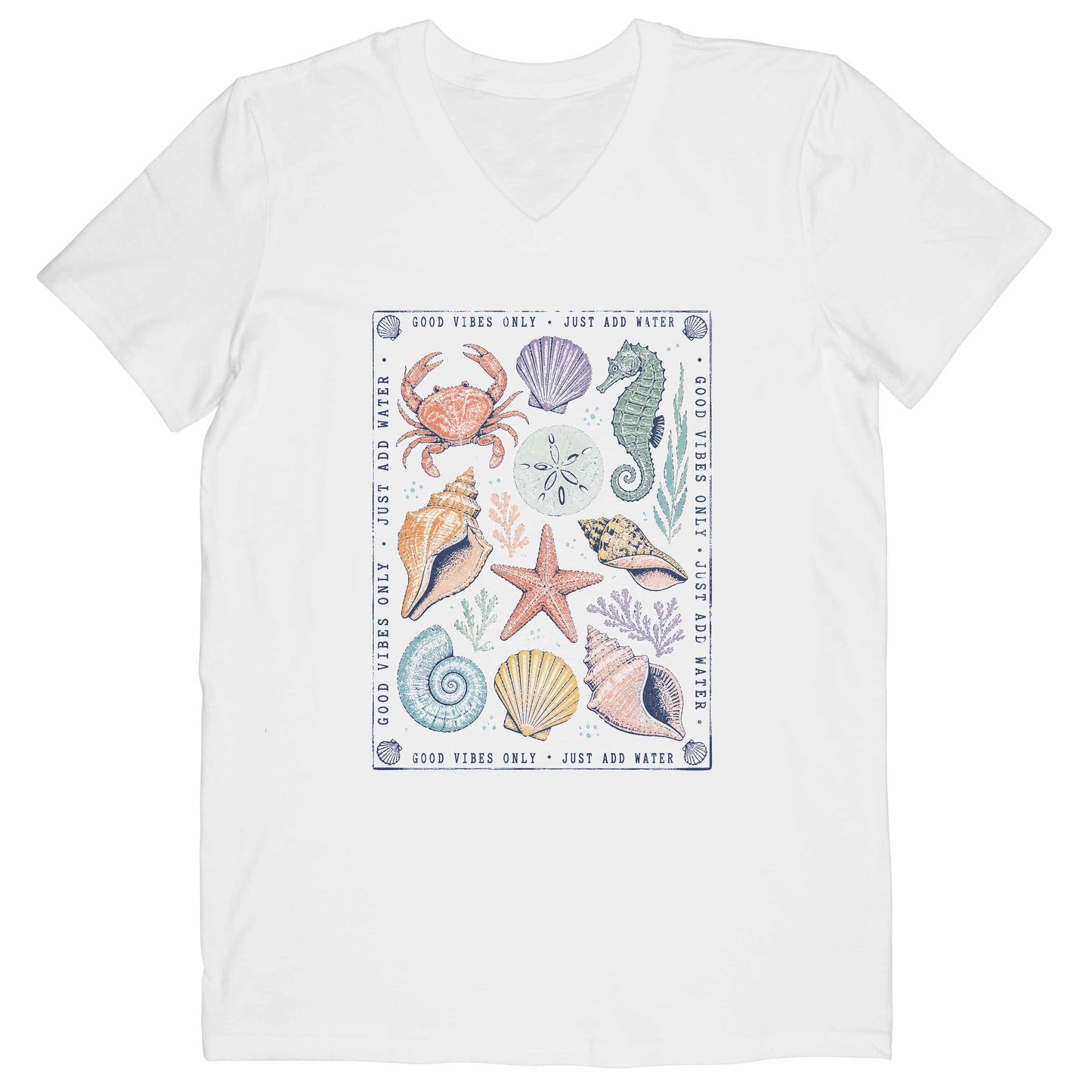 Coastal Shells Short Sleeve Vee