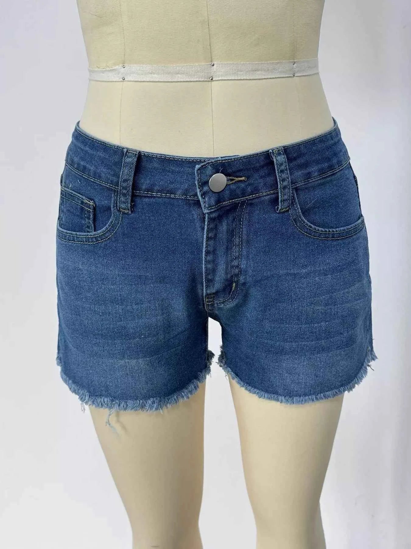 Raw Hem Denim Shorts