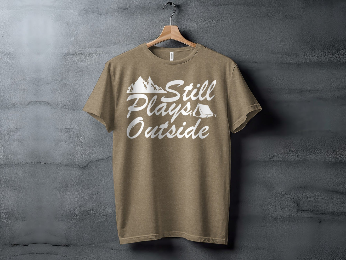 Still Plays Outside With Mountain Tent Graphic T-Shirt