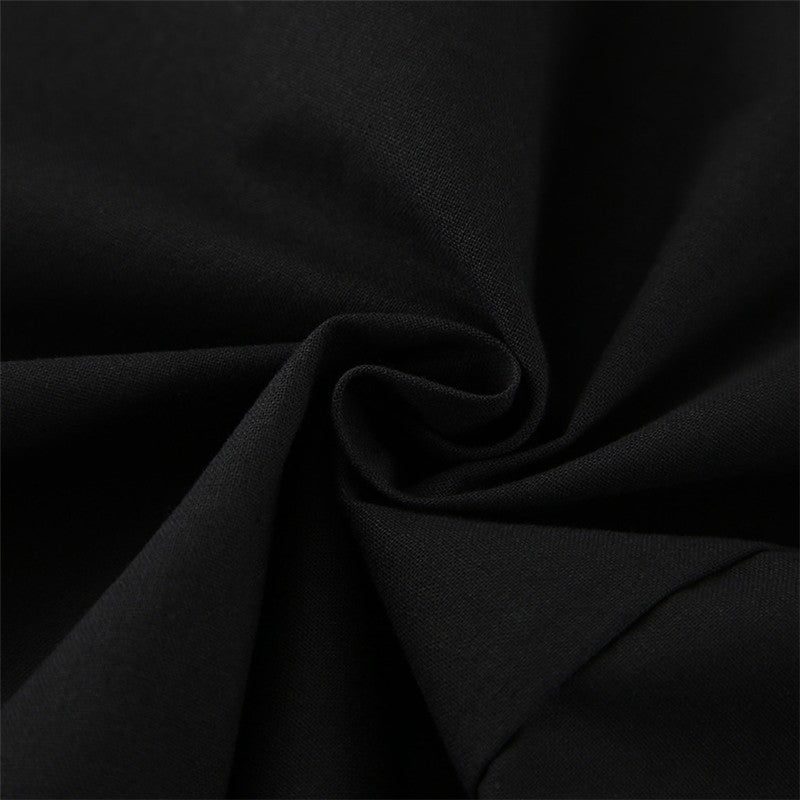 Long-Sleeve Cotton Linen Split Comfortable Pajama Set for Women