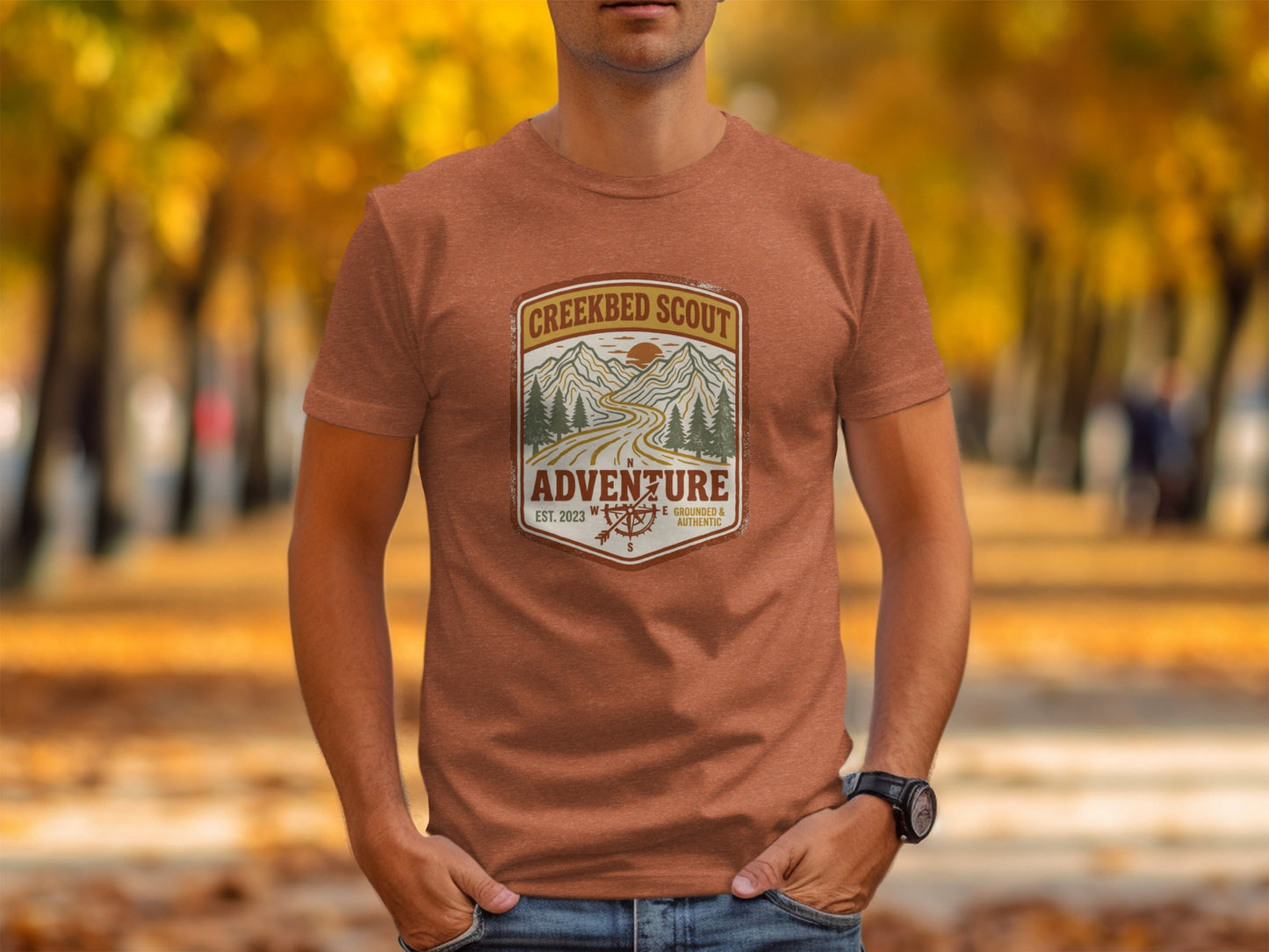 Rugged Creekbed Scout Adventure Emblem Wilderness Shirt