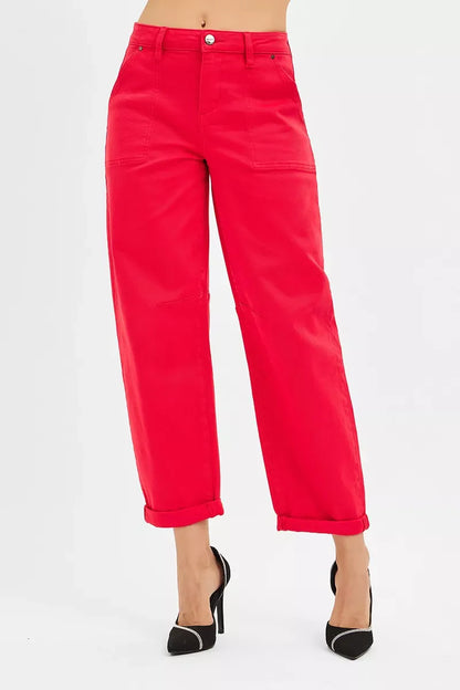 Risen High Rise Ankle Cuffed Barrel Pants Chic Everyday