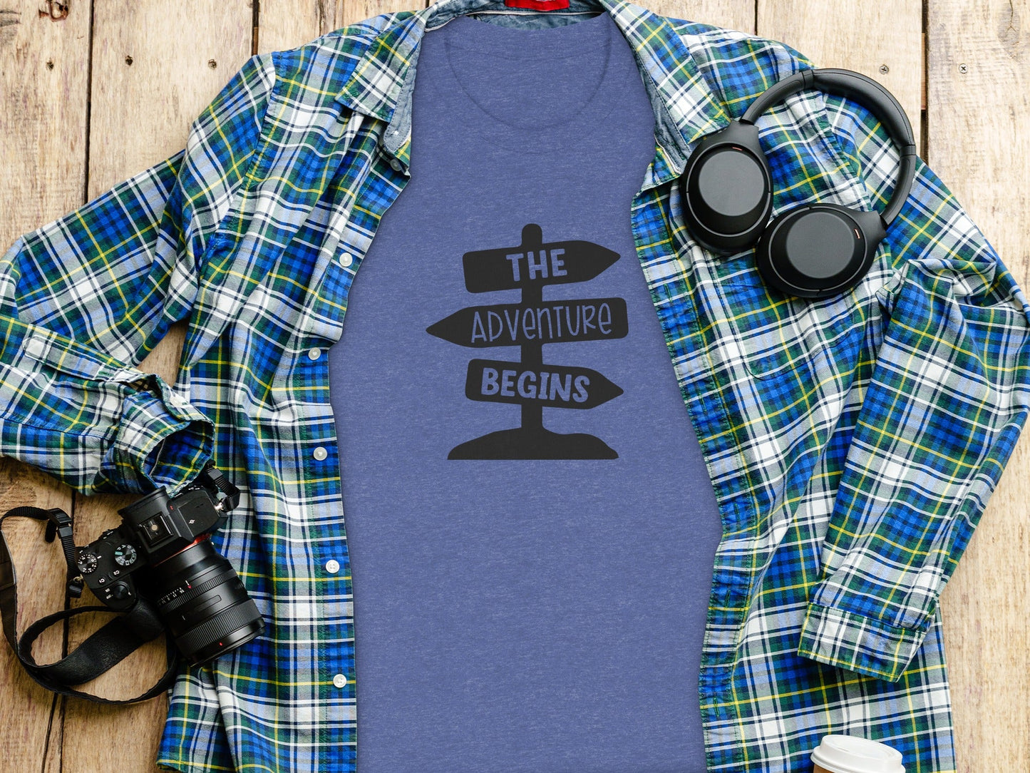 The Adventure Begins Arrow Signpost Graphic T-Shirt