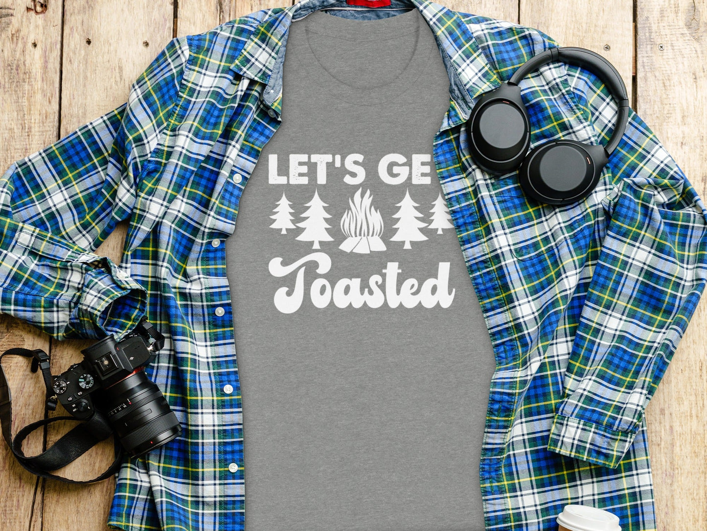 Lets Get Toasted Outdoors Bonfire Forest Fun T-Shirt