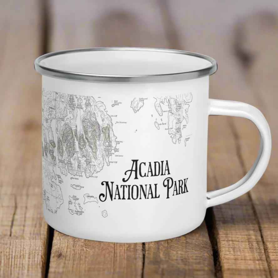Acadia National Park Topographic Camp Mug