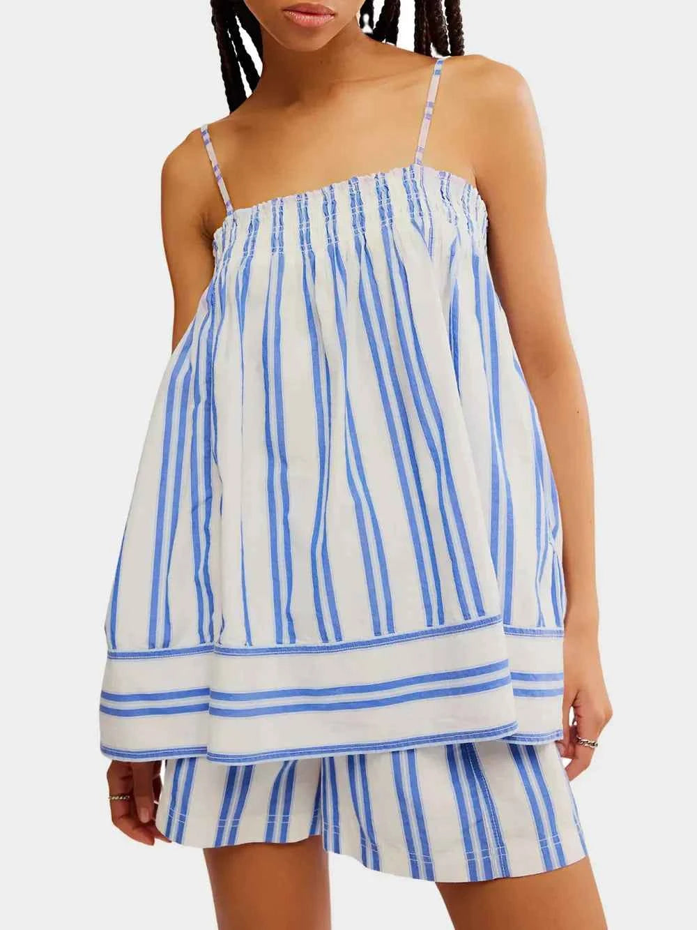 Smocked Square Neck Cami and Shorts Set