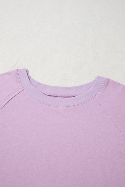 Phalaenopsis Flower Patch Colorblock Plus Size Pullover Top