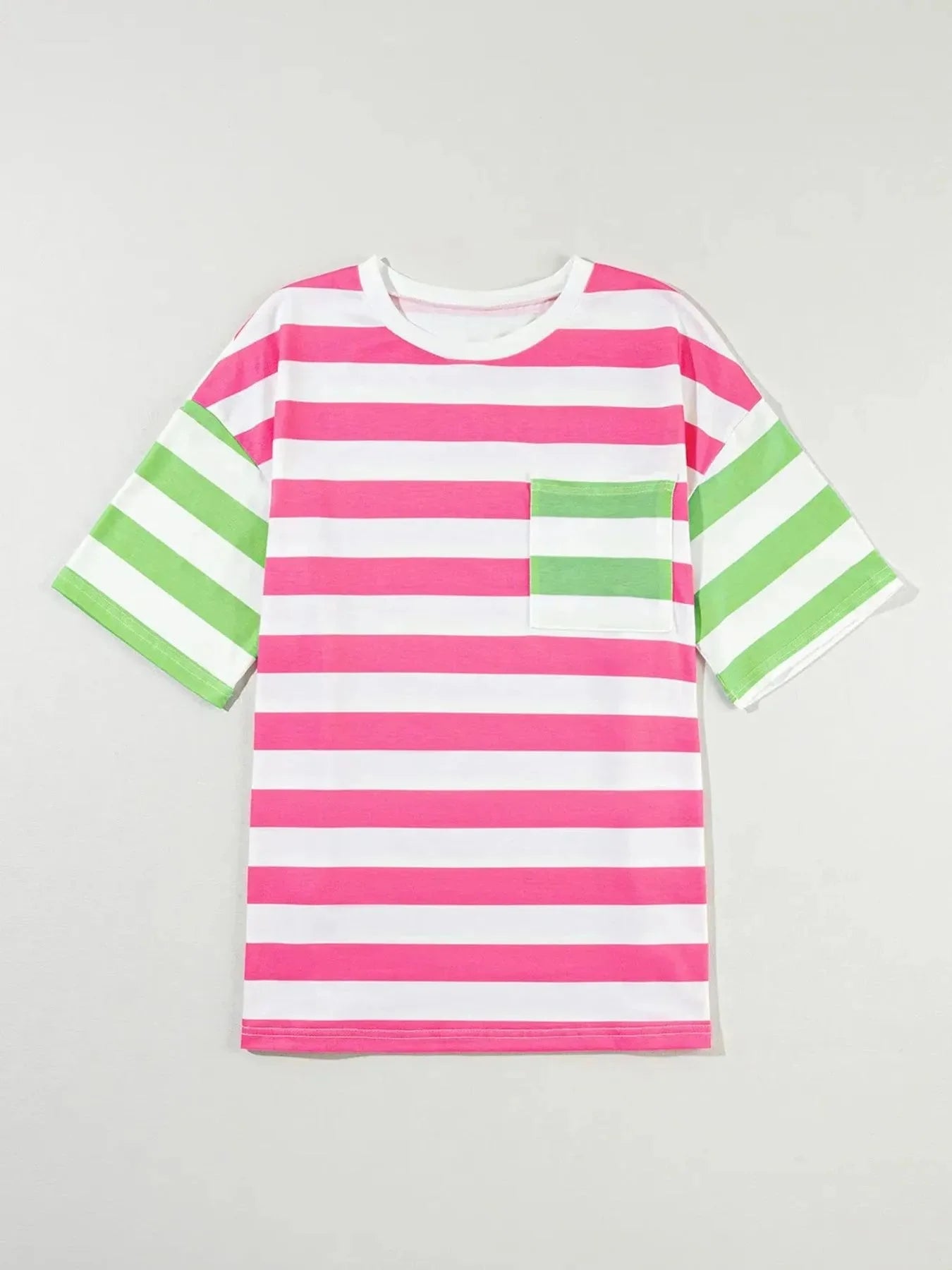 Striped Short Sleeve Oversized Womens T Shirt