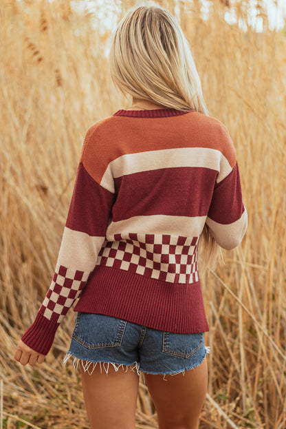 Noelle Checkered Knitted Sweater