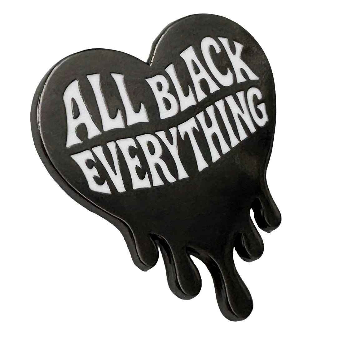All Black Everything Heart Enamel Pin