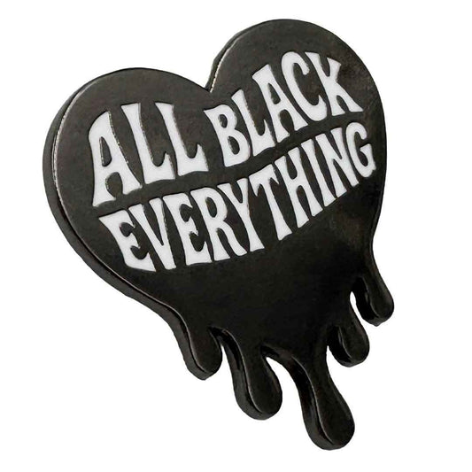 All Black Everything Heart Enamel Pin
