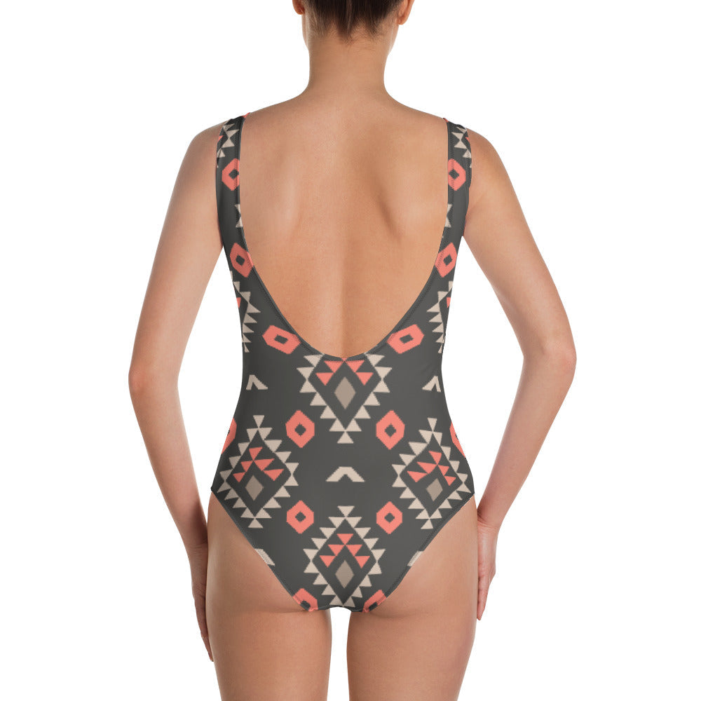 Pink Aztec One-Piece Swimsuit