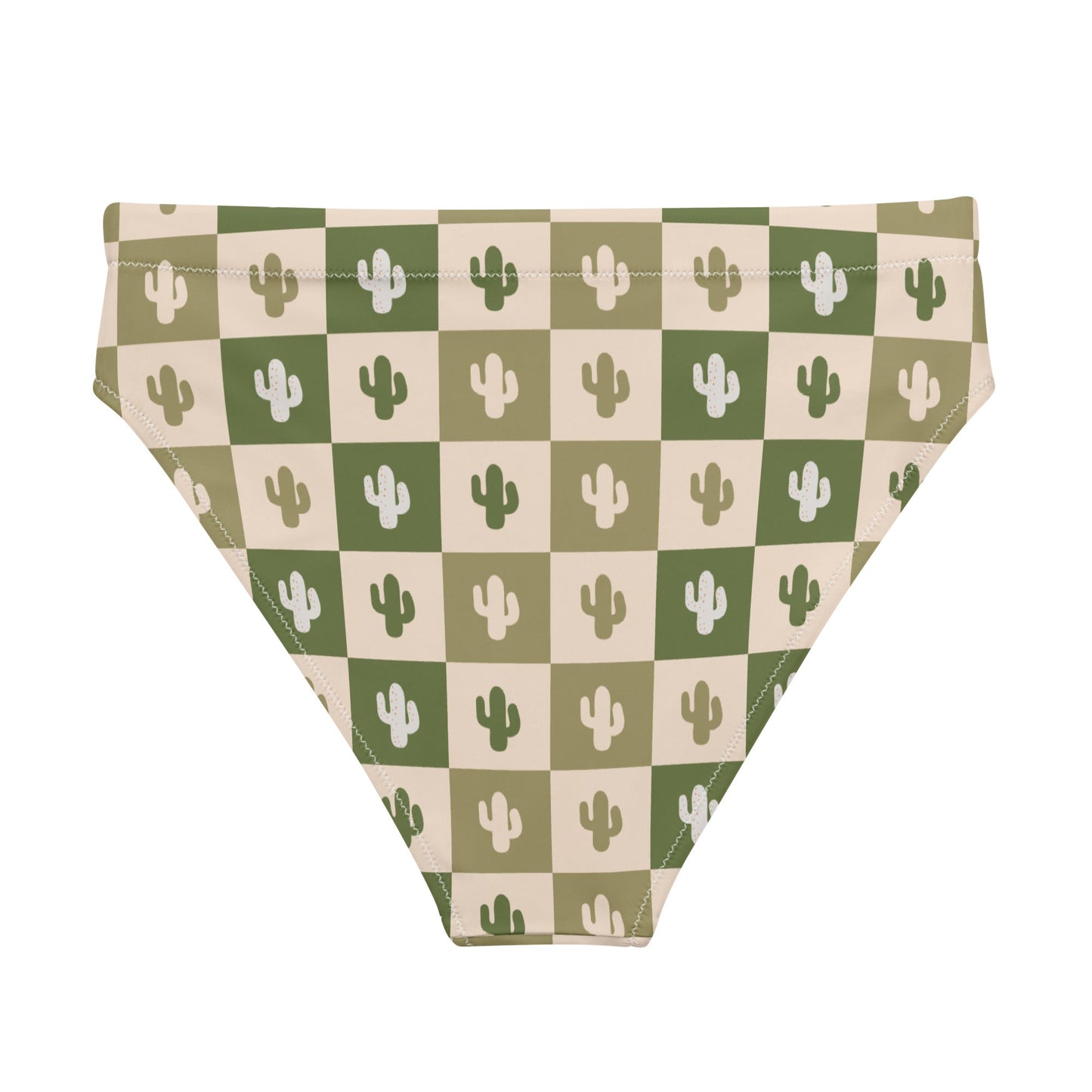 Desert Grid high-waisted bikini bottom