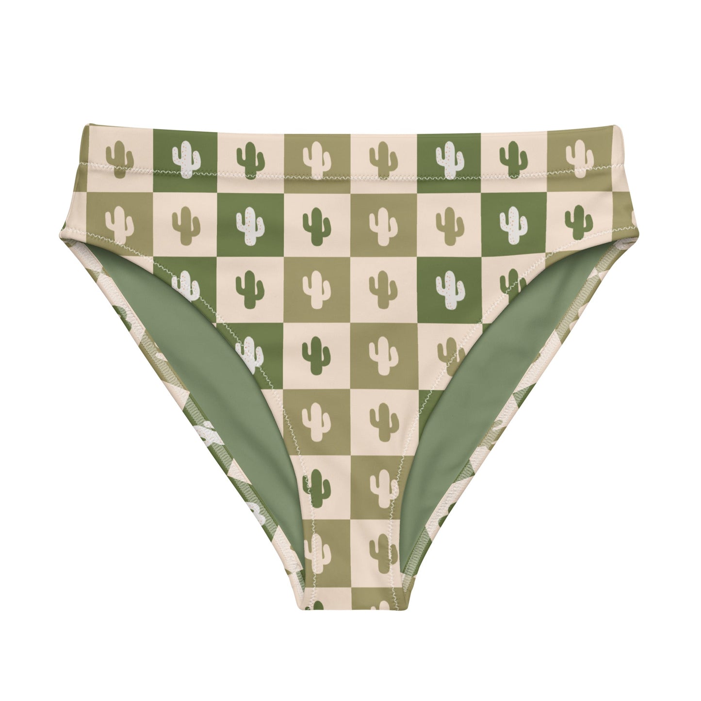 Desert Grid high-waisted bikini bottom