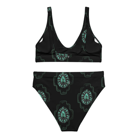 Turquoise Night high-waisted bikini