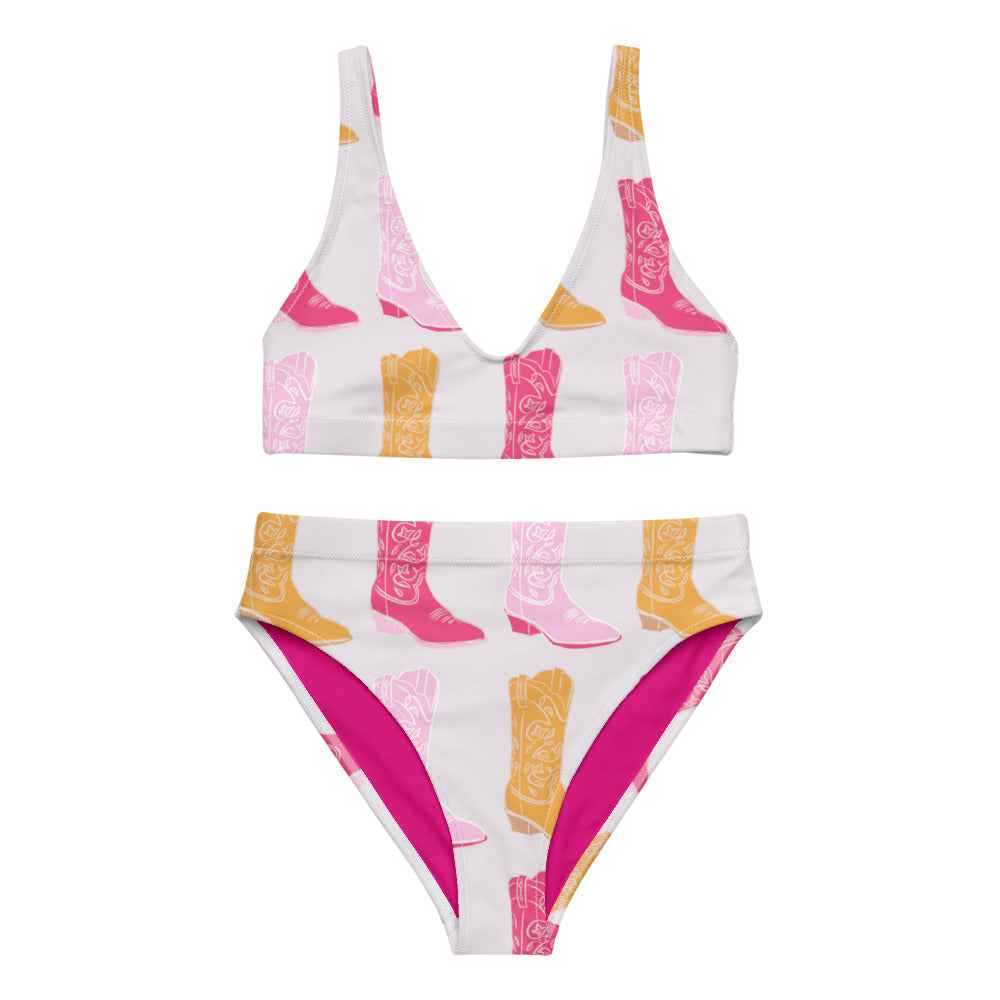 Neon Boots High Waisted Bikini