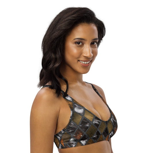 Stitched Hide padded bikini top