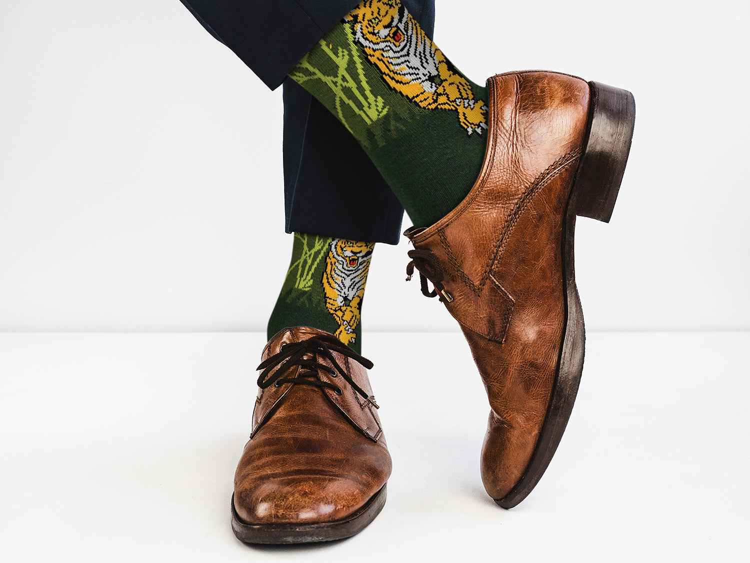 Green Tiger Socks - Comfy Cotton for Men & Women