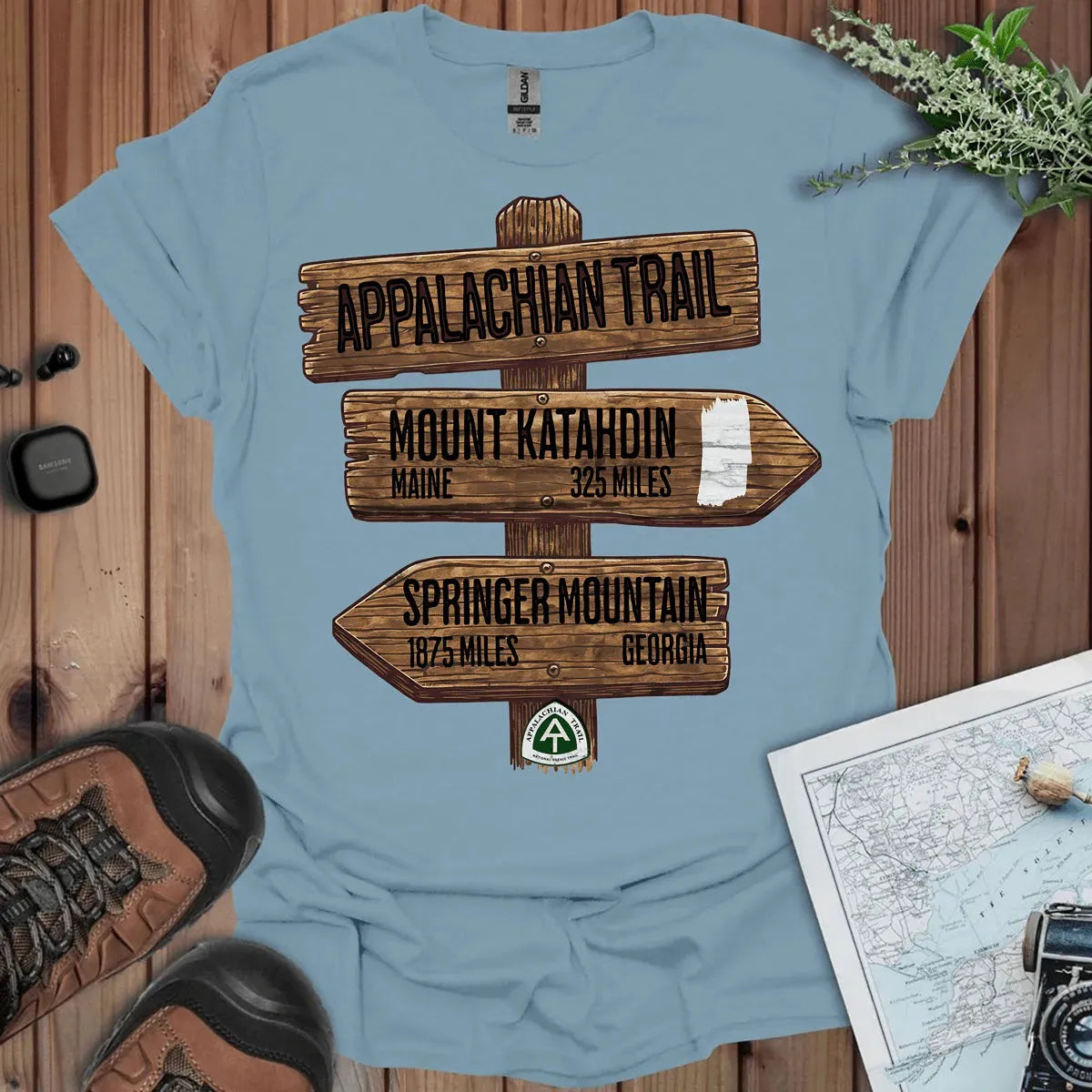 Appalachian Trail White Blaze Unisex T-Shirt Katahdin Springer 2200 Miles