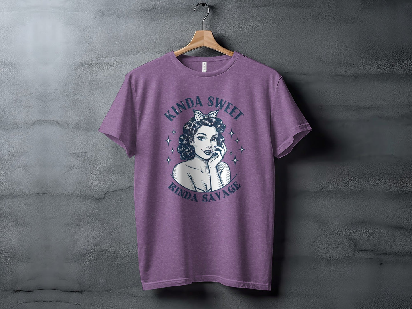 Kinda Sweet Kinda Savage Pinup Girl Stylish Design T-Shirt